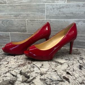 Liz Claiborne Peep Toe Red Heels Women’s Size 8.5 Excellent Condition